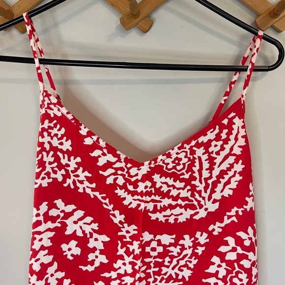 Gap Factory Hi/low maxi dress bright red adjustable spaghetti strap size med - Picture 2 of 8